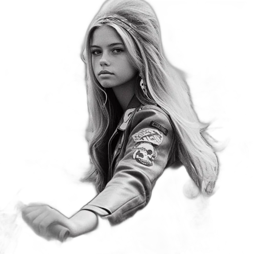 face, jacket, hair, photorealistic transparent PNG cut-out