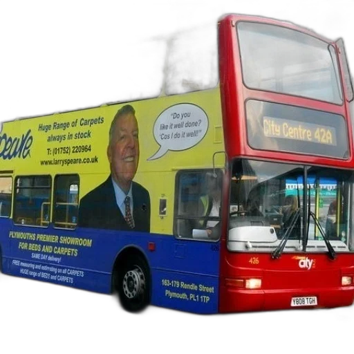 staff, double, decker, bus transparent PNG cut-out
