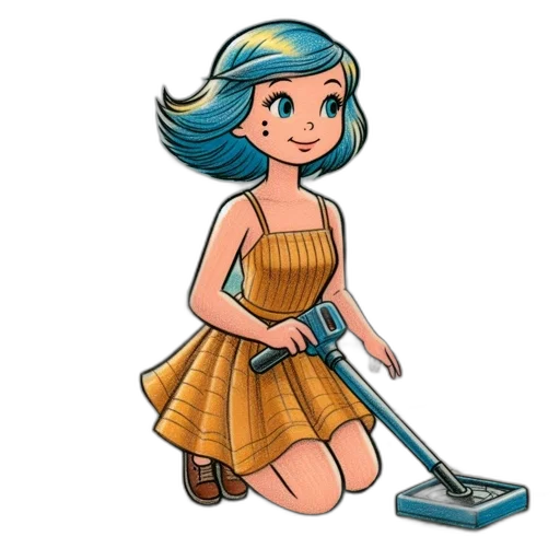 dress, staff, cartoon, pixel art transparent PNG cut-out