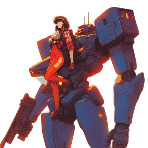 robot, weapon, jacket, concept art transparent PNG cut-out