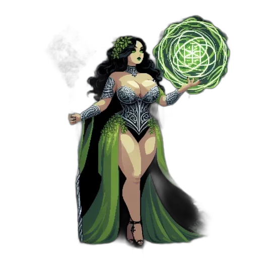 dress, fantasy art, concept art, comic book art transparent PNG cut-out