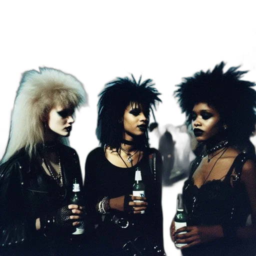 hair, three, women, gothic transparent PNG cut-out