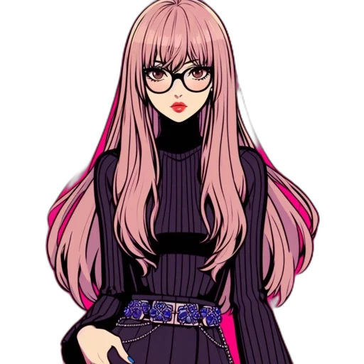 dress, staff, jacket, hair transparent PNG cut-out