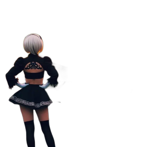 dress, jacket, robot, staff transparent PNG cut-out
