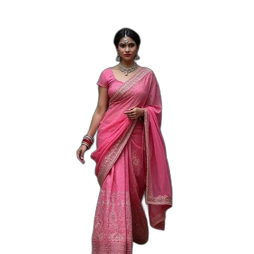 dress, woman, pink, lehenga transparent PNG cut-out