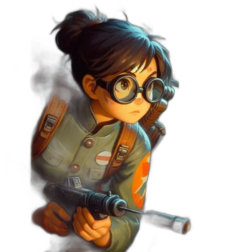 weapon, staff, jacket, concept art transparent PNG cut-out
