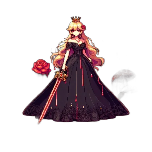 dress, crown, staff, weapon transparent PNG cut-out