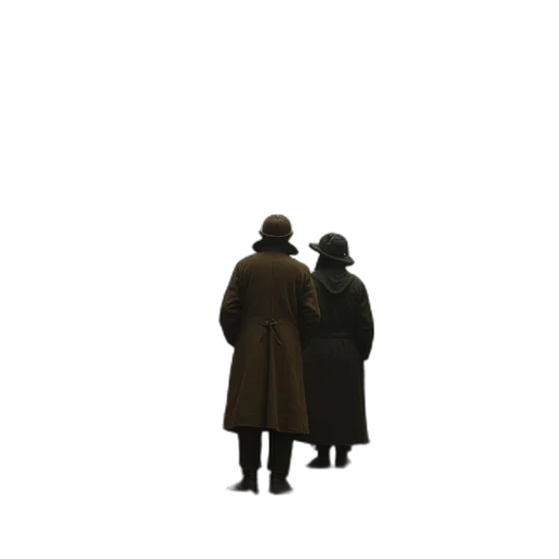 jacket, hat, umbrella, staff transparent PNG cut-out