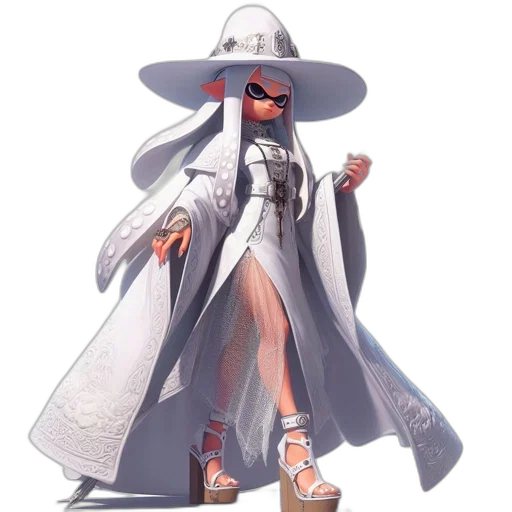 dress, hat, staff, jacket transparent PNG cut-out