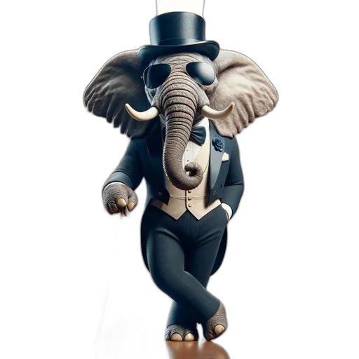animal, hat, staff, 3d render transparent PNG cut-out