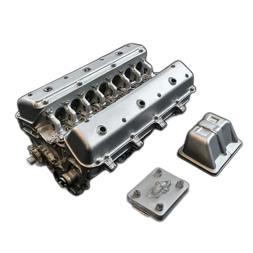 car, silver, engine, part transparent PNG cut-out
