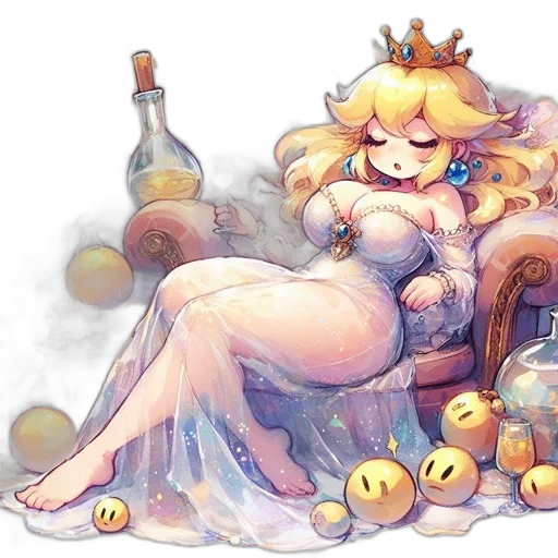 crown, dress, watercolor, concept art transparent PNG cut-out