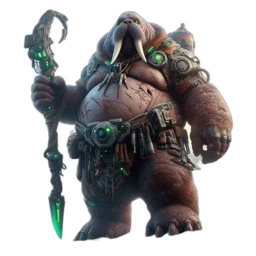 creature, staff, animal, weapon transparent PNG cut-out