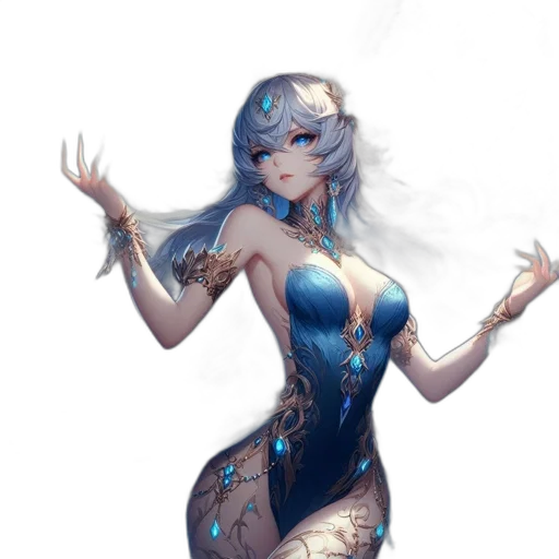 dress, staff, dragon, robot transparent PNG cut-out