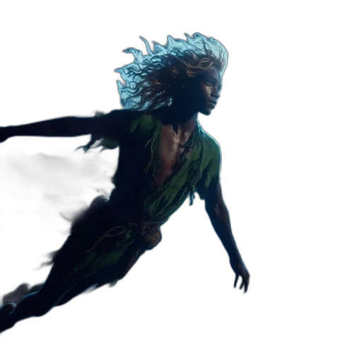 hair, creature, dragon, staff transparent PNG cut-out