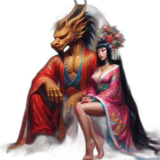 dragon, dress, crown, mask transparent PNG cut-out