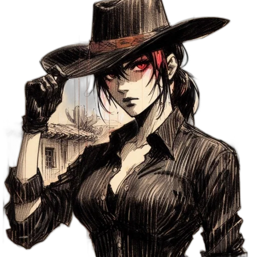 hat, staff, weapon, comic book art transparent PNG cut-out