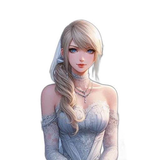 dress, face, staff, jewelry transparent PNG cut-out