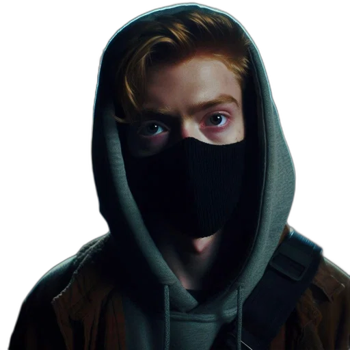 mask, jacket, face, cyberpunk transparent PNG cut-out