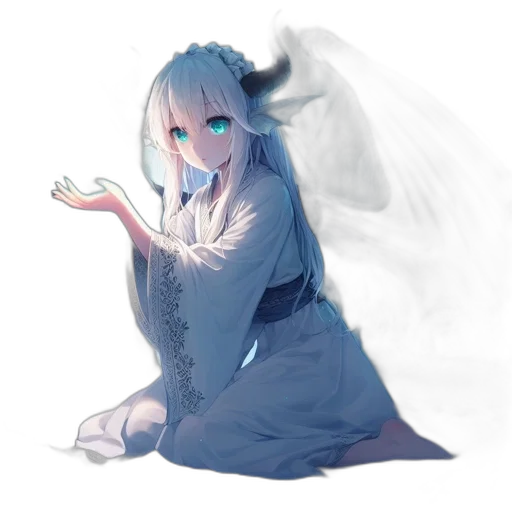dragon, dress, creature, staff transparent PNG cut-out