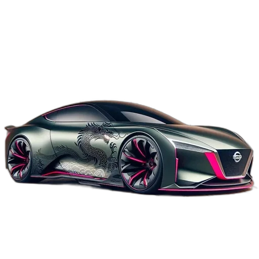 car, 3d render, concept art, photorealistic transparent PNG cut-out