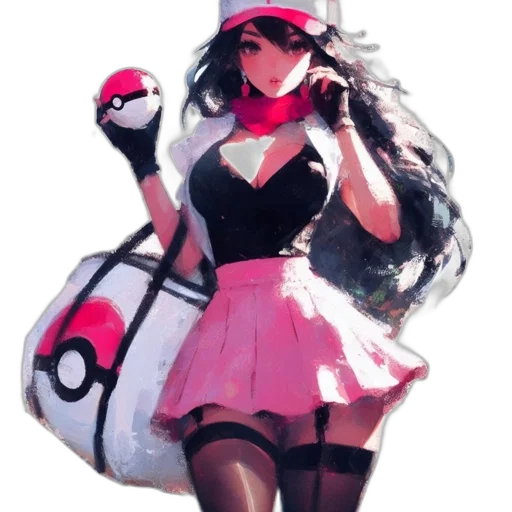 dress, staff, weapon, hat transparent PNG cut-out