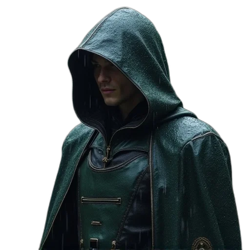 jacket, staff, concept art, 3d render transparent PNG cut-out