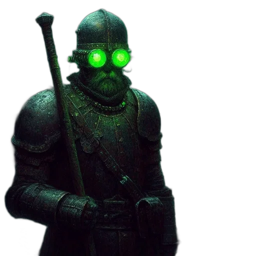 robot, mask, staff, weapon transparent PNG cut-out