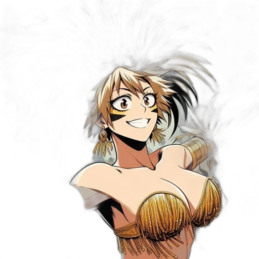 hair, crown, mask, staff transparent PNG cut-out