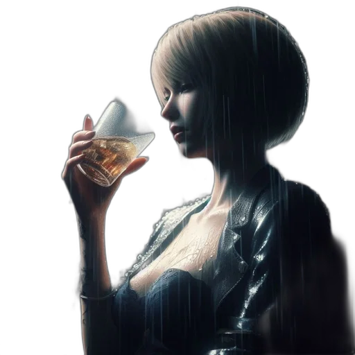 dress, face, concept art, photorealistic transparent PNG cut-out