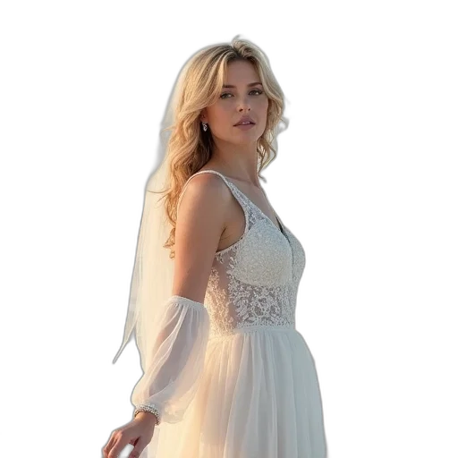 dress, jewelry, photorealistic, concept art transparent PNG cut-out