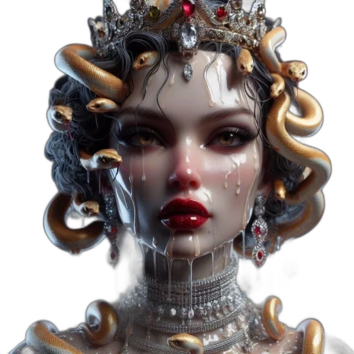 crown, jewelry, robot, face transparent PNG cut-out