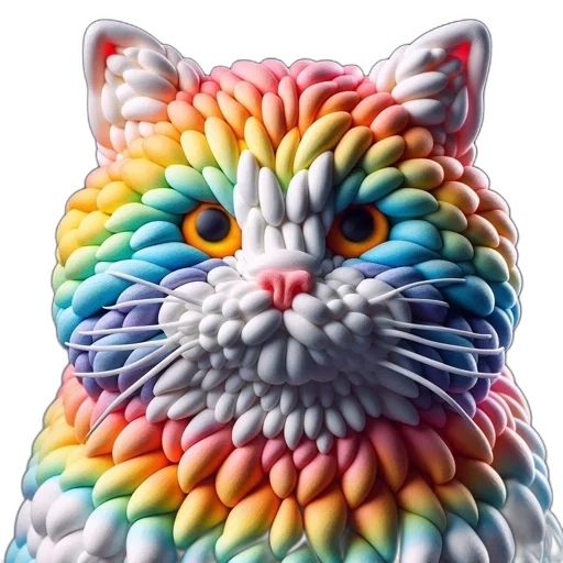 animal, 3d render, photorealistic, colorful transparent PNG cut-out