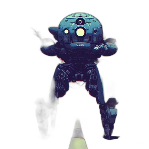 robot, creature, weapon, staff transparent PNG cut-out