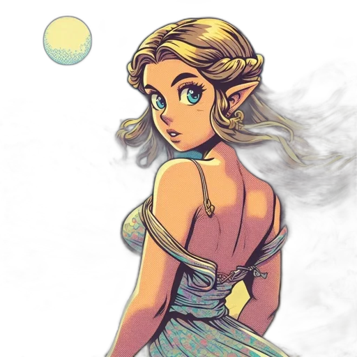 dress, watercolor, concept art, comic book art transparent PNG cut-out