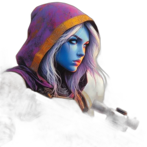 face, staff, fantasy art, concept art transparent PNG cut-out