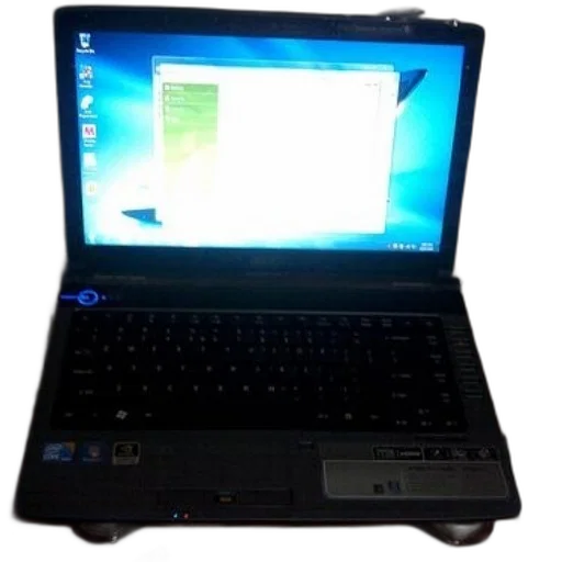 3d render, laptop, blue, screen transparent PNG cut-out