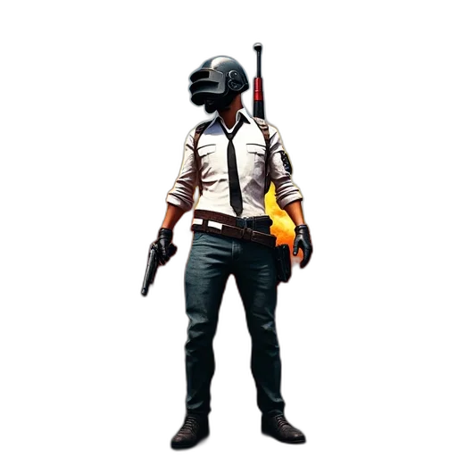 weapon, staff, jacket, mask transparent PNG cut-out