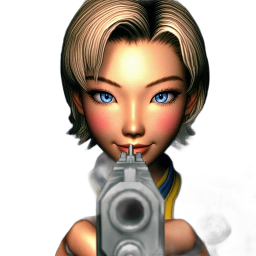 weapon, face, staff, 3d render transparent PNG cut-out