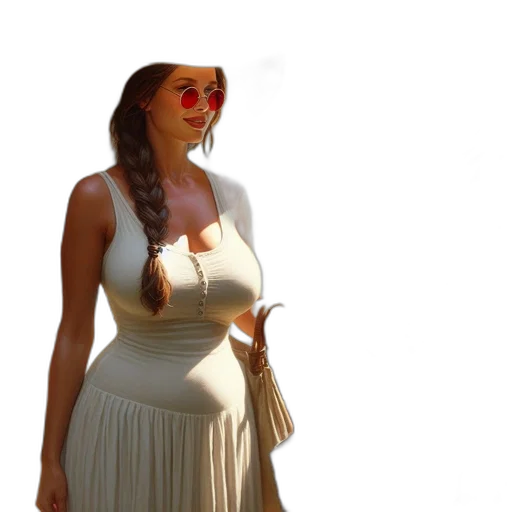 dress, staff, jewelry, 3d render transparent PNG cut-out