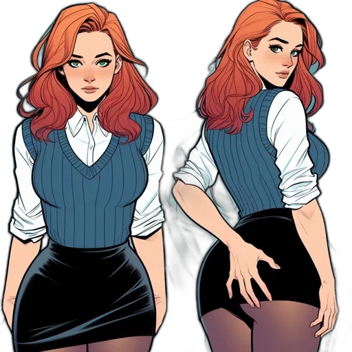 dress, jacket, comic book art, concept art transparent PNG cut-out
