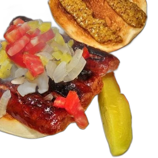food, grilled, sausage, sandwich transparent PNG cut-out