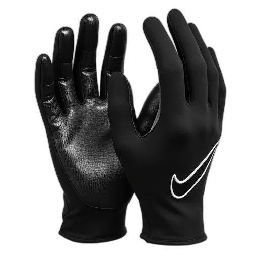 pair, black, gloves, textured transparent PNG cut-out