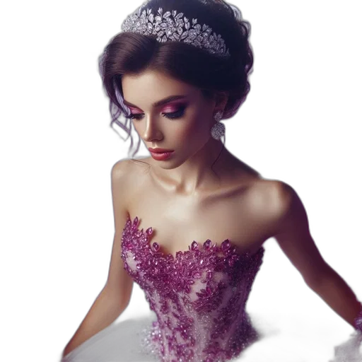 crown, dress, jewelry, photorealistic transparent PNG cut-out
