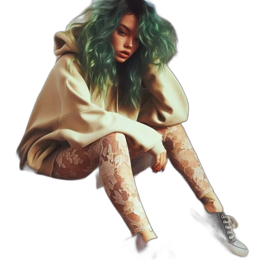 jacket, dress, hair, creature transparent PNG cut-out