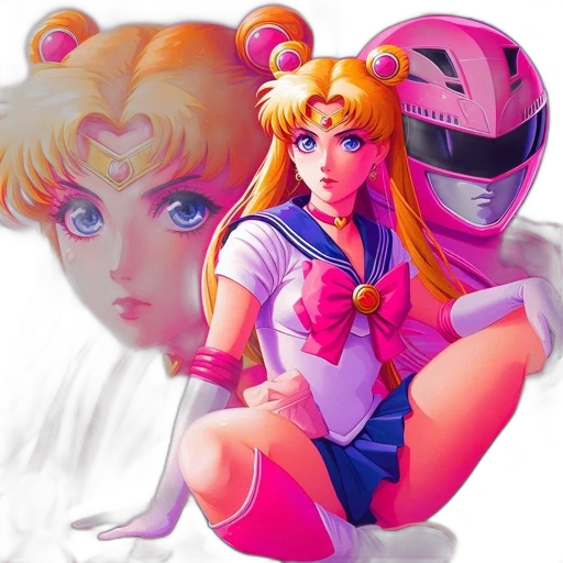robot, weapon, vaporwave, anime transparent PNG cut-out