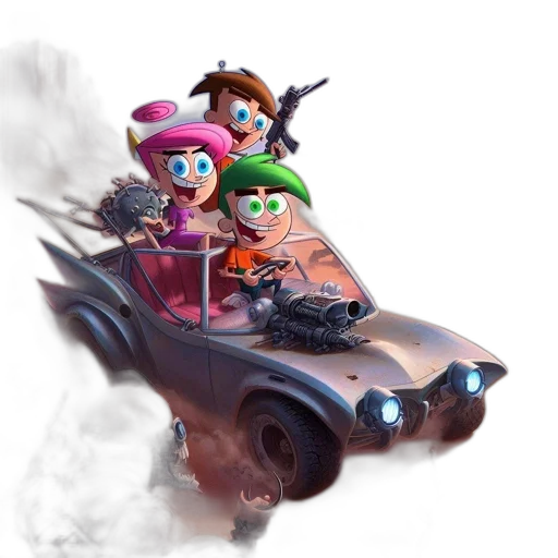 car, weapon, concept art, 3d render transparent PNG cut-out