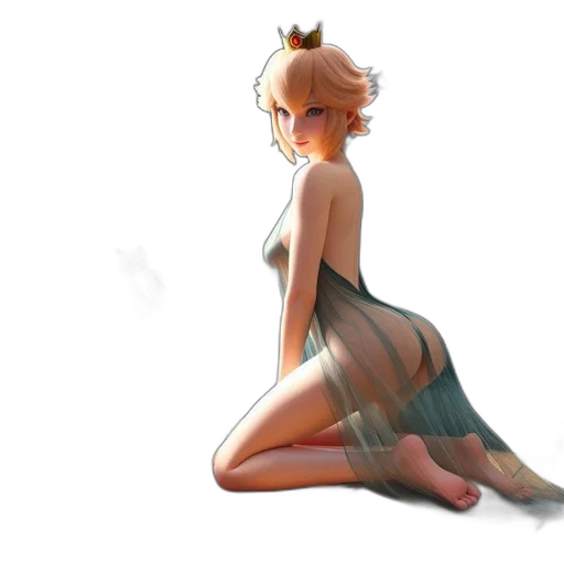 dress, creature, crown, staff transparent PNG cut-out