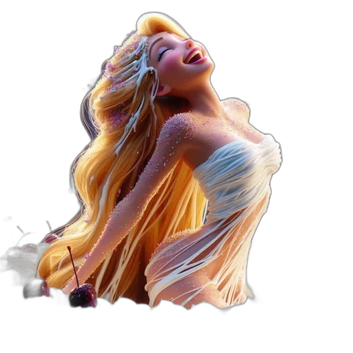 hair, dress, photorealistic, watercolor transparent PNG cut-out