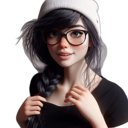 hat, face, dress, hair transparent PNG cut-out